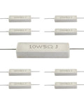 Rock Solid 10 Pack 10 Watt 5 Ohm Cement Resistors Heavy Duty Wirewound Ceramic Power Resistors With 5 Percent Tolerance for Circuits.