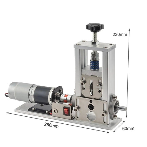 Solid Build Wire Stripper Machine For Fast Cable Prep And Household Wiring Fixes No Sweat Electric Stripping Tool with dimensions.