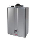 Heavy Duty Condensing Tankless Water Heater Pumping Out 11 Gallons Per Minute Natural Gas Flow indoor wall mount visible from side