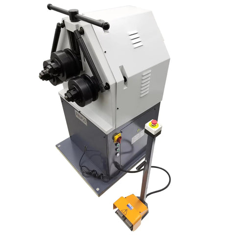 Heavy Duty Electric Three Roller Pinch Bend Machine With 2 Inch Rollers And 220V Power for bending stainless steel plates.