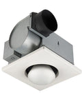 Infrared Ceiling Heater With Fan For Bathroom, Single Bulb, White Finish, Instant Warmth Without Cranking The Thermostat, Metal and Plastic Design