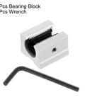 8 Pack SBR12UU Linear Bearing Blocks 12mm Open Slide Long Block with wrench for SBR12 Linear Motion Shafts in aluminum silver tone