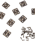 Antique Bronze 180 Degree Mini Hinge Set With 10 Hinges And 40 Screws For Wooden Boxes Jewelry Boxes Cabinets DIY Crafts 18x16mm