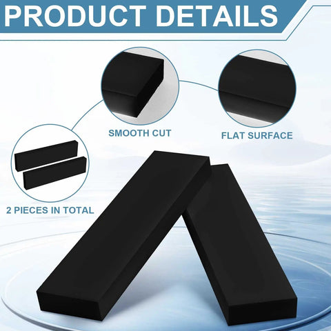 Two Pack HDPE Plastic Block Set 1 Inch By 3 Inch By 12 Inch Solid Polyethylene Blocks with smooth cut and flat surface.