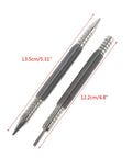 Two Piece Head Nail Setter Kit For Hard Metal Surfaces And Door Hinge Pins Heavy Duty Construction With Hammerless Action For Easy Center Marks And Drilling Guidance Perfect For Home DIY Projects And Professional Use, 13.5cm and 12.2cm steel tools