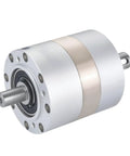 No Nonsense 60 Mm Double Shaft Planetary Reduction Gearbox PLS60 Servo Motor Speed Reducer Assembly with silver alloy housing.