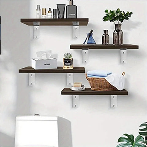 Floating shelves with Beefy Heavy Duty Wall Mounted Shelf Bracket Set For Tables And Corners 40 Pcs Stainless Steel Corner