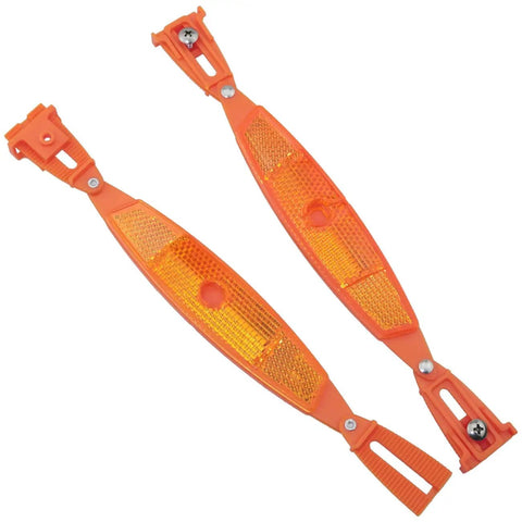 Orange Mountain Bike Reflector Set With Spoke Light And Tail Light Includes Screws Weatherproof Reflective Safety Gear For Night Rides