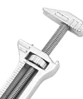 Close-up of the adjustable caliper on Pocket Size Mini Multitool Wrench With Bottle Opener, zinc aluminum tool for DIY and camping.