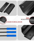Collage showing Two Pack Heavy Duty Door Brace Lock For French And Standard Doors Night Safe Barricade Security Bar Iron Construction In Black