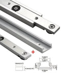 Workshop Ready Woodworking T Track and Miter Jig Kit includes aluminum alloy T-slot system and dimensions overview.