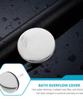 Bathtub Drain Stopper with Rotating Design and Silicone Seal Ring on wet surface, showcasing shiny finish and practical overflow cover.