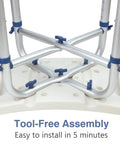 Heavy Duty Shower Stool With 500 Lb Capacity Tool Free Assembly Anti Slip Bath Chair Height Adjustable Narrow Design base view