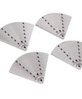 Heavy Duty Four Pack Eight Inch Flat Lathe Jaws Rock Solid Construction With Grade 45 Steel self centering design in silver color.