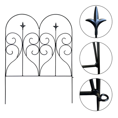 Heavy Duty Metal Fence Panels Set 32 Inch High By 10 Feet Long Five Panels No Digging Outdoor Dog Fence And Animal Barrier