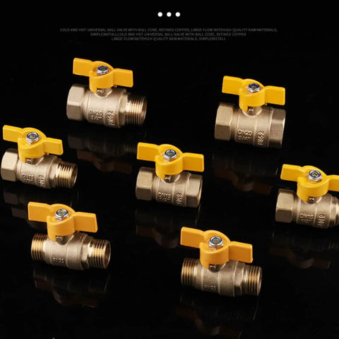 Rock Solid Brass Ball Valve With Comfort Grip Handle And No Sweat Male Female Threads For Quick Diy Plumbing Fixes, multiple angles.