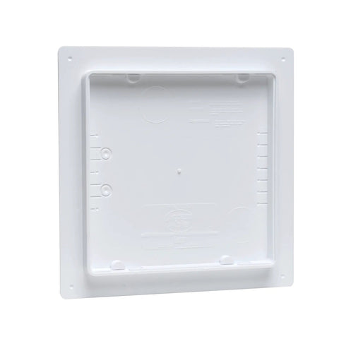 Eight By Eight Inch White Access Panel For Plumbing And Electrical Cables with heavy duty ABS frame, flush mount design.
