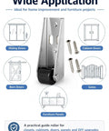 Rock Solid Vertical Track Roller Wheels With Thick Rubber Casters For Zero Sag Barn Doors and Ride Smooth Sliding Door Hardware Replacement Two Pack, ideal for sliding and cabinet doors.