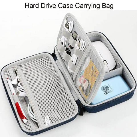 Kickass Hard Shell Cable Organizer Case Featuring Legit Shockproof Padding And Smart Double Layer Dividers For Keeping Your Power Adapters Cords And Tech Gear Snug On The Road, open with organized cables.