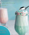 8 Piece 9 Inch Long Handle Stainless Steel Iced Tea Spoons Set for milkshakes in tall glass with sprinkles