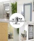 Six Foot Sliding Barn Door Hardware Kit With Top Mount Stainless Steel Heavy Duty Track For Single Wood Door installed