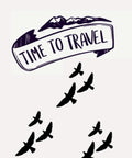 "Time to Travel" text with silhouette of birds flying, Geocaching Log Book For Treasure Hunters And Travel Lovers Gear Up With Cache Logs