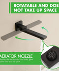 Shower Faucet System, 10-Inch Rain Head, 2-in-1 Handheld, Matte Black with rotatable aerator nozzle and sleek design.