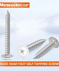 Tough As Nails Number 8 X One Half Inch Truss Head Self Tapping Wood Screws White Carbon Steel Fasteners for DIY builds