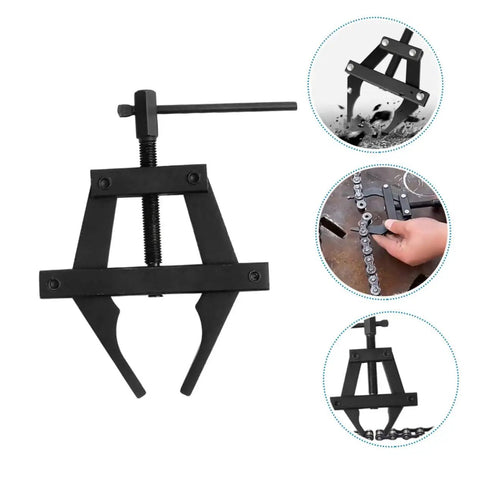 Heavy Duty Dirtbike Chain Tensioner And Motorcycle Chain Adjuster Hand Tool Crafted From Hella Tough Steel, black metal design.