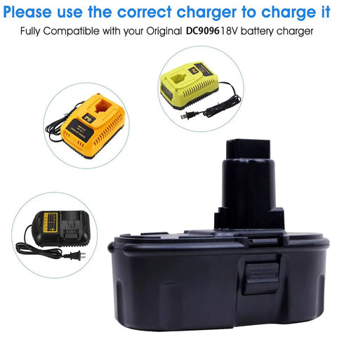 Two Pack 18V 4500mAh Ni-MH Replacement Battery For Cordless Power Tools XRP Compatible High Capacity 18 Volt Battery with chargers