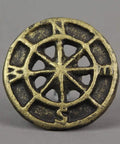 Aged Bronze Compass Rose Drawer Pulls Set Of 12, Durable Cast Iron Cabinet Hardware Knobs For Rustic Home Decor, front view