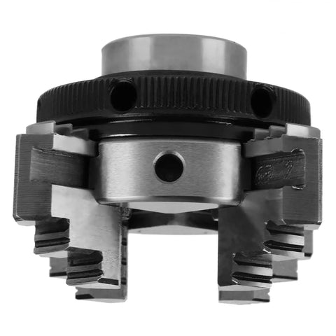 Solid 50mm Mini 4 Jaw Lathe Chuck Portable Reversible Manual Clamping Tool For Woodworkers Nifty Turnery Accessory close-up.