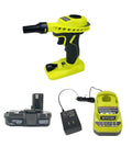 18 Volt High Volume Cordless Inflator Kit with Battery and Charger for air mattresses, pool floats, toys
