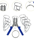 Spring Loaded Feather Tong Miter Clamping Set For Woodworking Pros With 8 Heavy Duty Vise Tools Perfectly Built To Hold Trims And Frames Tight During Glue Ups Like A Total Breeze. stainless steel clamp set with plier and 8 miter clips