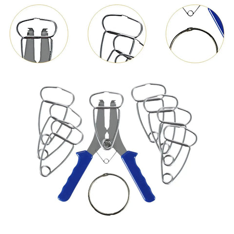 Spring Loaded Feather Tong Miter Clamping Set For Woodworking Pros With 8 Heavy Duty Vise Tools Perfectly Built To Hold Trims And Frames Tight During Glue Ups Like A Total Breeze. stainless steel clamp set with plier and 8 miter clips