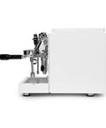 Next Level Home Bar Essentials Italian Handcrafted Espresso Machine With Heat Exchanger And E61 Manual Controls in sleek white finish.