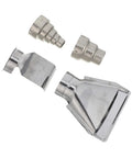 High Grade Stainless Steel Heat Gun Nozzle Set For Plastic Welding And Shrink Wrap Repair With Easy Swap Design showing four nozzles.