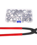 Ultimate Healvian Hose Clamp Pliers Kit With Single And Double Ear Stainless Steel Clamps For Pipe Securing Connection Perfect Handyman Pipe Fitting Tools For Automotive And Industrial Jobs That Get Stuff Done Quick, case and pliers