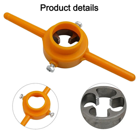 Fabulettas Six-Piece PPR Pipe Bender Spring And Manual Threader Tool Kit For Plastic Conduit detailed view of orange manual threading tool.