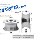 Built Tough V Groove Wheel And Sliding Gate Caster with 10mm inner diameter and 38mm outer diameter for heavy-duty applications.