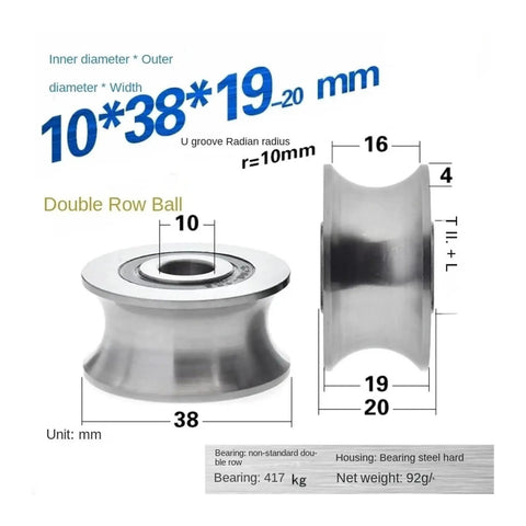 Built Tough V Groove Wheel And Sliding Gate Caster with 10mm inner diameter and 38mm outer diameter for heavy-duty applications.