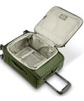 Open Lineate Softside Expandable Go To Carry On Luggage With Spinner Wheels Cedar Green for maximum packing space visibility