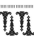 Antique Zinc Alloy T Hinges For Wooden Boxes And Cabinets Bronze Finish 69x113 mm 4 Pieces With 20 Screws, ornate design