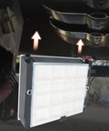 Ford F Series Super Duty 6.7L Powerstroke Diesel Fuel Filter Replacement with installation view under 2017-2025 truck