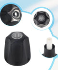 Close-up of matte black hot knob handle for Shower Trim Kit for Three Handle Tub Shower Faucets Matte Black Finish