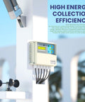 Dual Axis Solar Tracker Controller Kit With Auto Sun Tracking Wind Sensor LCD Display And Remote on a white pole