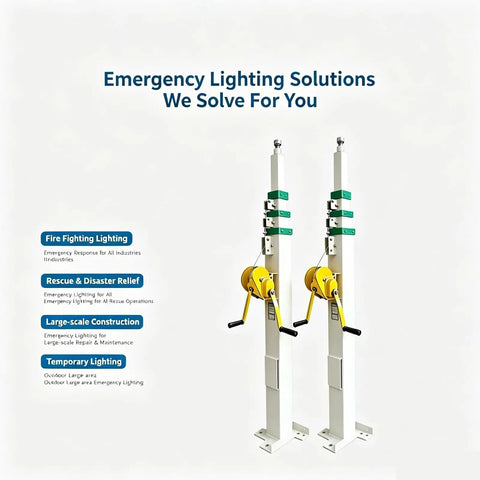 Premium White Telescopic Camera Mast Equipped With Slick Manual Hand Crank Winch For No Sweat Antenna And Light Deployment Up To Nine Meters Rock Solid Build Flex Ready Design with winches and sturdy design.