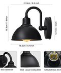 Built Tough Black Metal Barn Light With Sturdy Gooseneck Arm, Rain Or Shine Farmhouse Outdoor Porch Lantern, 6 Inch Heavy Duty Rustic Pendant Fixture For Patio And Curb Appeal Boost, black lacquer coated metal, 6.4 inch diameter.