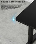 Electric Height Adjustable Standing Desk For Home Office Sit Stand 55 By 24 Inches with Rounded Corner Black Top