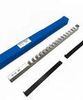 Multi Size Push Type Keyway Broach Set In High Speed Steel HSS, includes metal broach, shims, and blue storage case